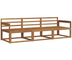 Lauko sofos komplektas 3 pcs Natūrali Kietos akacijos mediena