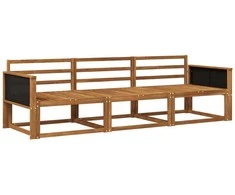Lauko sofos komplektas 3 pcs Natūrali Kietos akacijos mediena