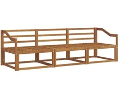 Lauko sofos komplektas 3 pcs Natūrali Kietos akacijos mediena
