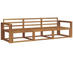 Lauko sofos komplektas 3 pcs Natūrali Kietos akacijos mediena