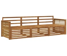 Lauko sofos komplektas 3 pcs Natūrali Kietos akacijos mediena