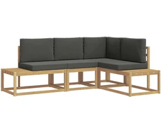 Lauko sofos komplektas 3 Vienetas Balta ir antracito