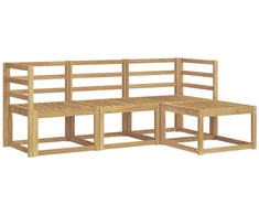 Lauko sofos komplektas 4 pcs Balta 185,5 x 122,5 x 73 cm