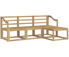 Lauko sofos komplektas 4 pcs Balta 185,5 x 122,5 x 73 cm