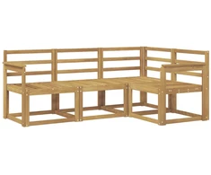 Lauko sofos komplektas 4 pcs Balta 187,5 x 128,5 x 73 cm