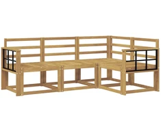 Lauko sofos komplektas 4 pcs Balta 187,5 x 128,5 x 73 cm