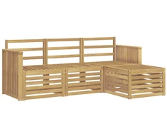 Lauko sofos komplektas 4 pcs Balta 189,5 x 122,5 x 73 cm