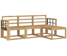 Lauko sofos komplektas 4 pcs Balta 189,5 x 122,5 x 73 cm