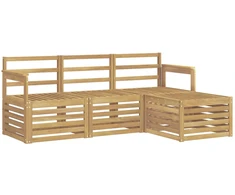 Lauko sofos komplektas 4 pcs Balta 189,5 x 122,5 x 73 cm