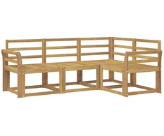 Lauko sofos komplektas 4 pcs Balta 190 x 130,5 x 73 cm