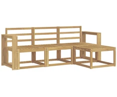 Lauko sofos komplektas 4 pcs Balta 193,5 x 122,5 x 73 cm