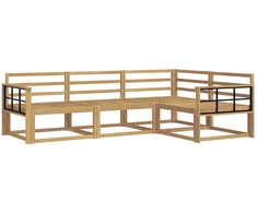 Lauko sofos komplektas 4 pcs Balta 247,5 x 168,5 x 73 cm