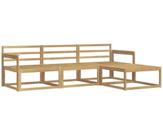 Lauko sofos komplektas 4 pcs Balta 249,5 x 162,5 x 73 cm