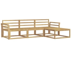 Lauko sofos komplektas 4 pcs Balta 254 x 162,5 x 73 cm