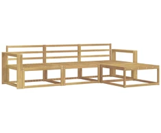 Lauko sofos komplektas 4 pcs Balta 257,5 x 162,5 x 73 cm