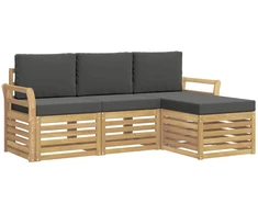 Lauko sofos komplektas 4 pcs Balta ir antracito