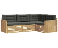 Lauko sofos komplektas 4 pcs Balta ir antracito