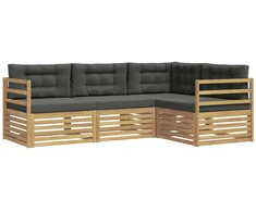 Lauko sofos komplektas 4 pcs Balta ir antracito