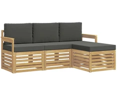 Lauko sofos komplektas 4 pcs Balta ir antracito