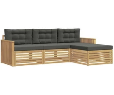 Lauko sofos komplektas 4 pcs Balta ir antracito