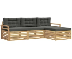 Lauko sofos komplektas 4 pcs Balta ir antracito