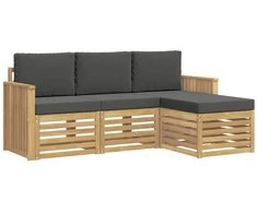 Lauko sofos komplektas 4 pcs Balta ir antracito