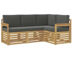 Lauko sofos komplektas 4 pcs Balta ir antracito