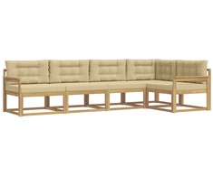 Lauko sofos komplektas 4 pcs Balta ir kreminė Poliesteris
