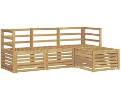 Lauko sofos komplektas 4 pcs Balta Kietos akacijos mediena