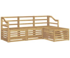 Lauko sofos komplektas 4 pcs Balta Kietos akacijos mediena