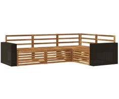 Lauko sofos komplektas 4 pcs Natūrali 255,5 x 176,5 x 73 cm