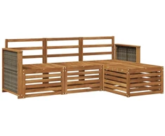 Lauko sofos komplektas 4 pcs Natūrali