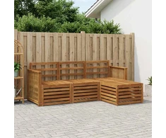 Lauko sofos komplektas 4 pcs Natūrali