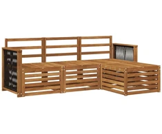 Lauko sofos komplektas 4 pcs Natūrali