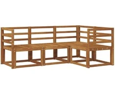 Lauko sofos komplektas 4 pcs Natūrali Kietos akacijos mediena
