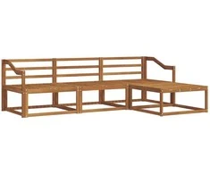 Lauko sofos komplektas 4 pcs Natūrali Kietos akacijos mediena