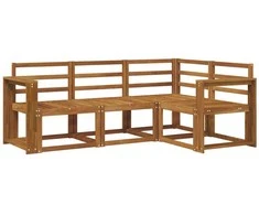 Lauko sofos komplektas 4 pcs Natūrali Kietos akacijos mediena