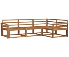 Lauko sofos komplektas 4 pcs Natūrali Kietos akacijos mediena