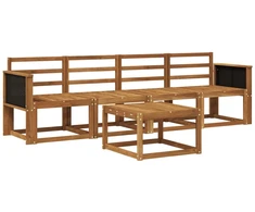 Lauko sofos komplektas 4 pcs Natūrali Kietos akacijos mediena