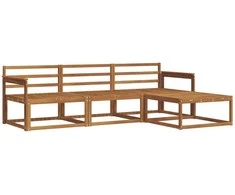 Lauko sofos komplektas 4 pcs Natūrali Kietos akacijos mediena