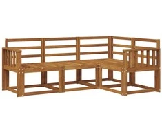 Lauko baldų komplektas Lauko sofos komplektas 4 pcs Natūrali Kietos akacijos mediena