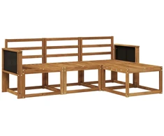 Lauko sofos komplektas 4 pcs Natūrali Kietos akacijos mediena