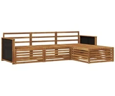 Lauko sofos komplektas 4 pcs Natūrali Kietos akacijos mediena