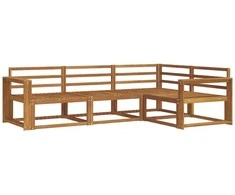Lauko sofos komplektas 4 pcs Natūrali Kietos akacijos mediena