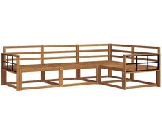 Lauko sofos komplektas 4 pcs Natūrali Kietos akacijos mediena