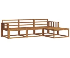 Lauko baldų komplektas Lauko sofos komplektas 4 pcs Natūrali Kietos akacijos mediena