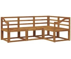 Lauko sofos komplektas 4 pcs Natūrali Kietos akacijos mediena