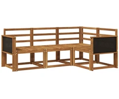Lauko sofos komplektas 4 pcs Natūrali Kietos akacijos mediena