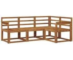 Lauko sofos komplektas 4 pcs Natūrali Kietos akacijos mediena