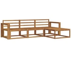 Lauko baldų komplektas Lauko sofos komplektas 4 pcs Natūrali Kietos akacijos mediena